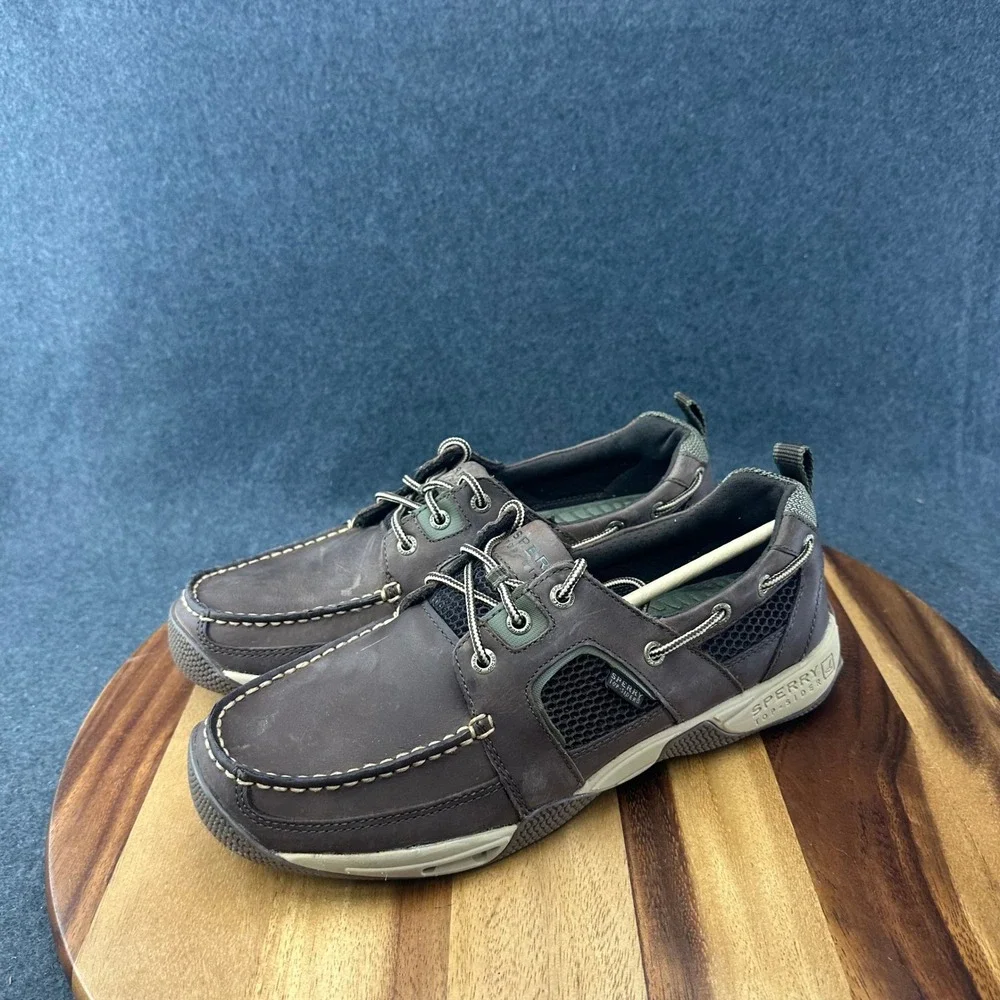 Sperry Top-Sider Seakite Sport Moc Mens 11M Brown Leather Boat Shoes STS10004